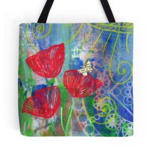 "Blooming Poppy" Tote Bag